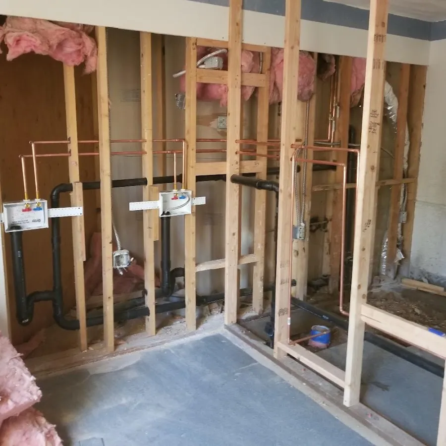 Copper pipe rough-in and plumbing installation in Middletown